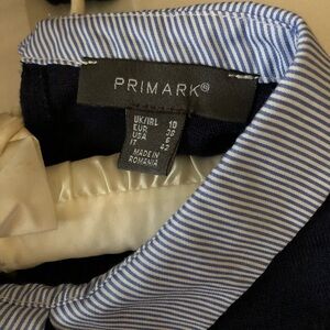 Primark Navy and White Striped Collar Shirt